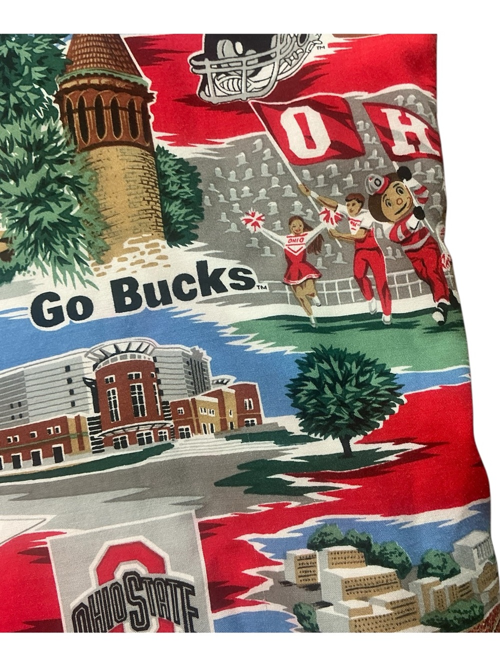 Vintage The Ohio State buckeyes 100% rayon button front short sleeve shirt XL - Picture 4 of 8